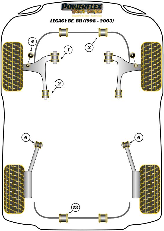 Rear Trailing Arm Bush Legacy, Outback, road