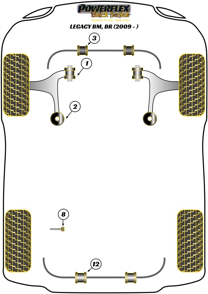 Voorste stabilisatorstangbus Legacy, Outback, black