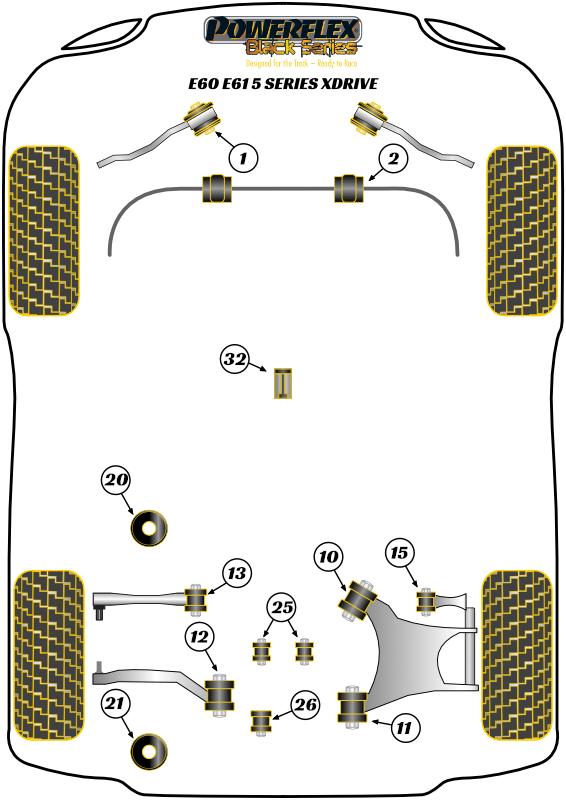 Front Radius Arm to Chassis Bush 5 Series, road