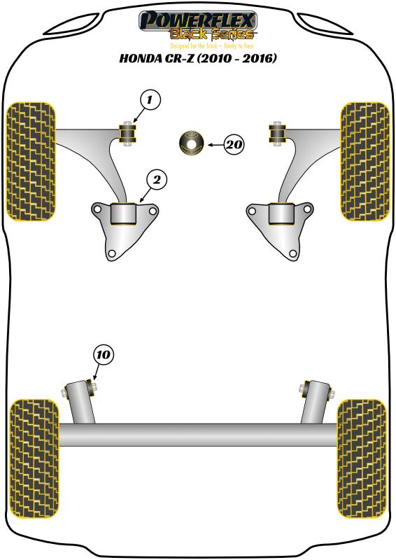 Rear Shock Absorber Top Mounting Bush CR-Z, Insight ZE2, Insight ZE3, Jazz / Fit Models, road