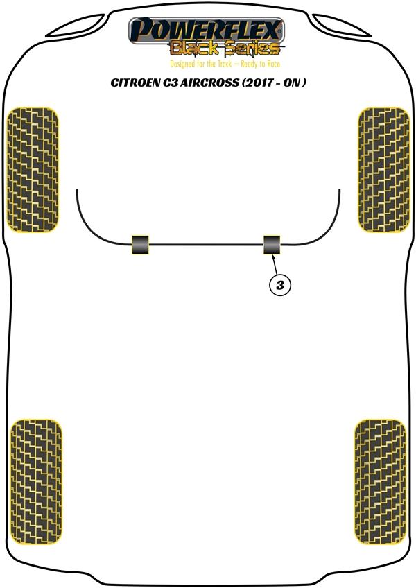 Voorste stabilisatorstangbus 21 mm C3 Models, DS3, 207, 208, Crossland, straat