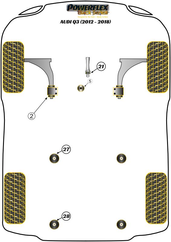 Front Wishbone Rear Bush Anti-Lift & Caster Offset Q3 / RSQ3, TT Models, Alhambra Models, CC, Passat Models, Sharan Models, Tiguan Models, road