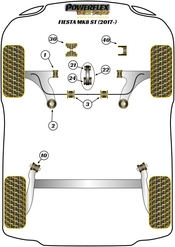 Lower Torque Mount, Track Use Fiesta Models, black