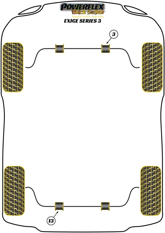 Achterste stabilisatorstangbus 19 mm Exige, black