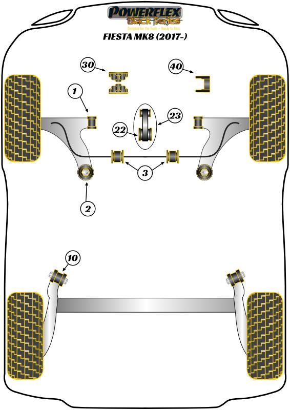 Front Arm Front Bush Camber Adjustable Fiesta Models, black