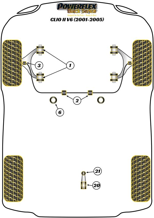 Lower Engine Mount Small Bush Clio Models, black