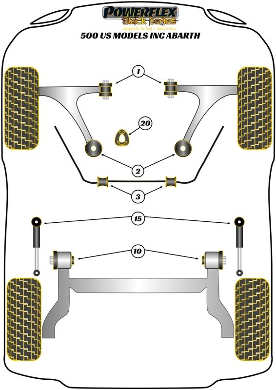 Rear Shock Absorber Top Mounting Bush 500 Models, road