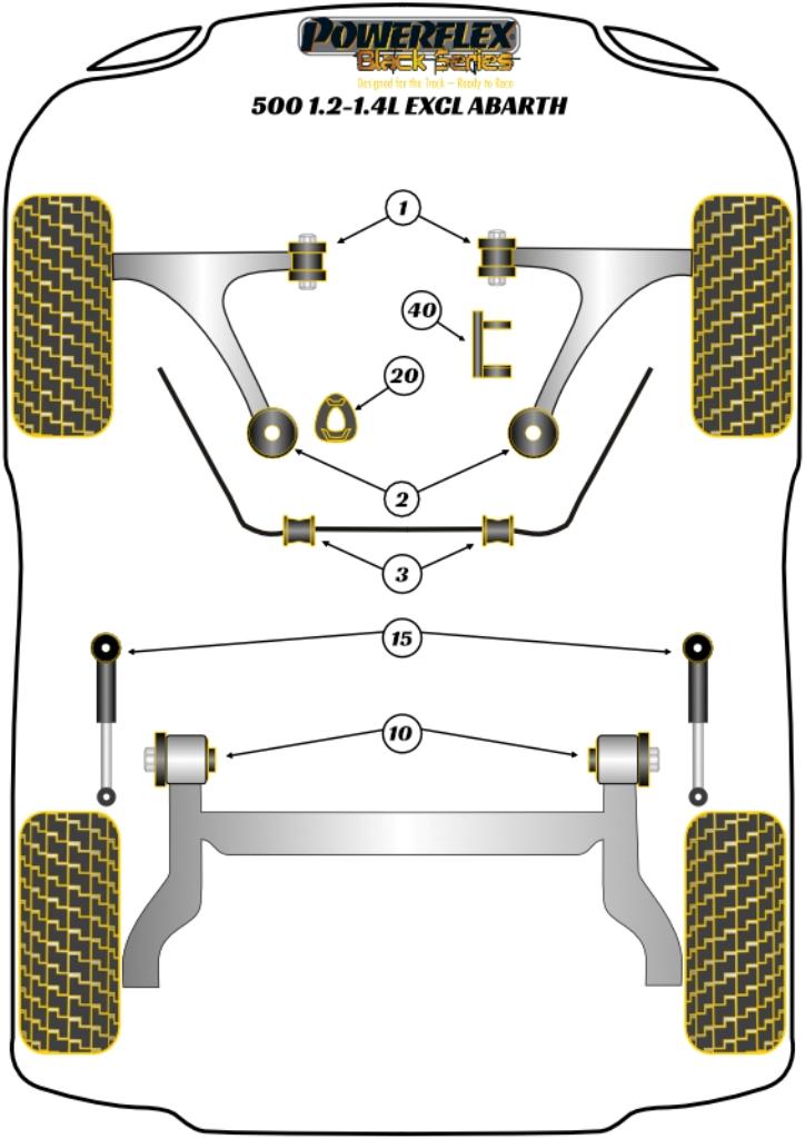 Upper Engine Mount Insert 500 Models, Panda, KA Models, Ypsilon, road