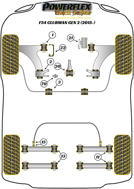 Voorste stabilisatorstangbus 23,7 mm F54 Clubman Gen 2, F55 / F56 Gen 3, F57 Cabriolet, straat