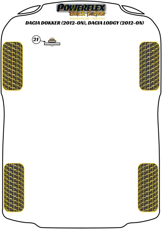 Front Lower Wishbone Bush Dokker, Lodgy, Logan I & II (2004 - ON), Sandero I & II inc Stepway (2008 - ON), Logan I & II inc Stepway (2004 - ON), road