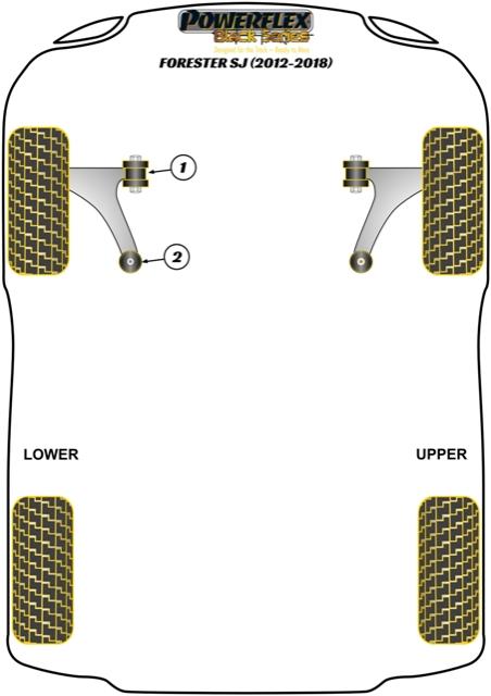 Front Wishbone Rear Bush Anti-Lift & Caster Adjustable Forester, Legacy, Outback, road