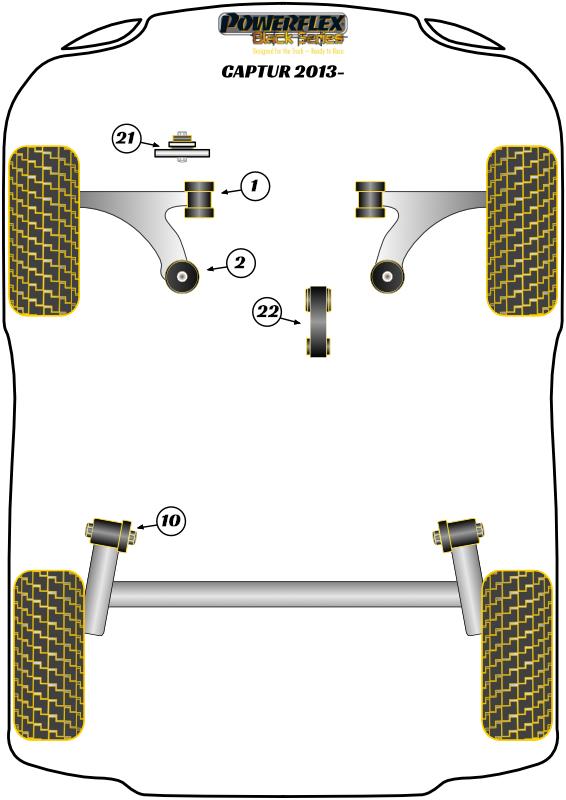 Lower Torque Mount,Track Use Captur, Clio Models, Zoe, black