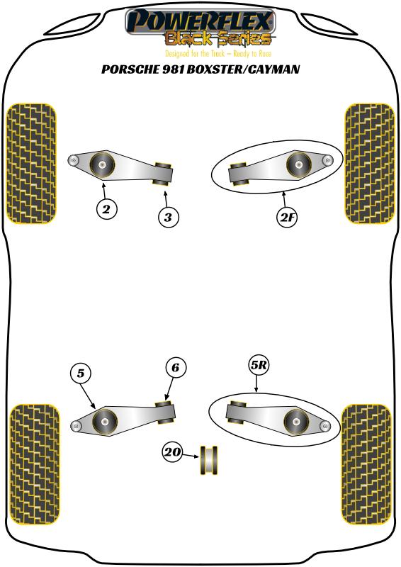 Front Engine Mount Insert 981 Boxster/Cayman, 987 Boxster, 987C Cayman, road