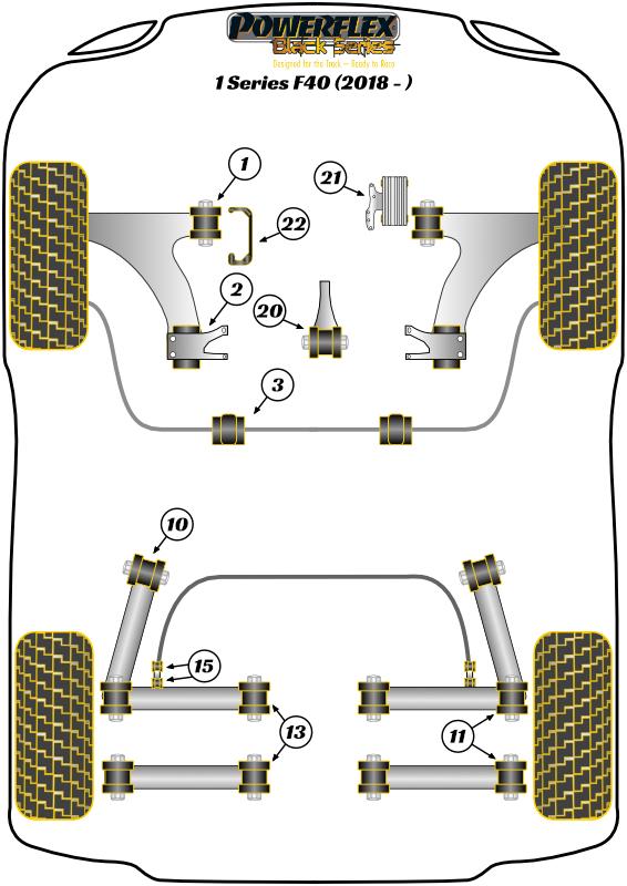 Front Arm Front Bush 1 Series, 2 Series, F54 Clubman Gen 2, F55 / F56 Gen 3, F57 Cabriolet, F60 Countryman Gen 2, black