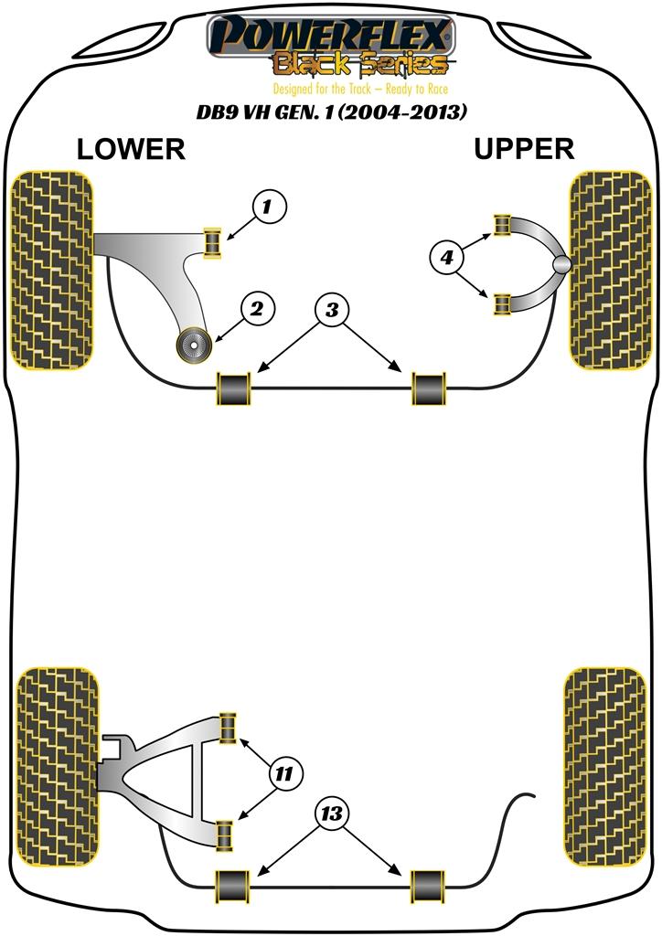 Front Lower Wishbone Rear Bush DB9, DBS V12, V12 ZAGATO, V8 & V12 Vantage, Virage, road