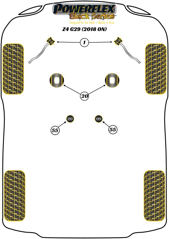 Voorste radiusarm tot chassisbus casterverstelling Z Series, Supra Mk5 A90/J29, straat