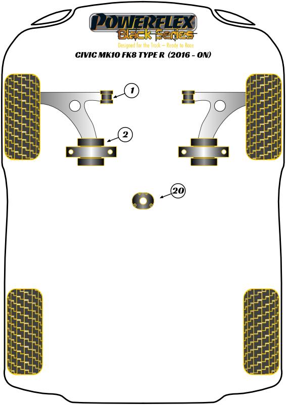 Lower Torque Mount Insert Civic Models, black