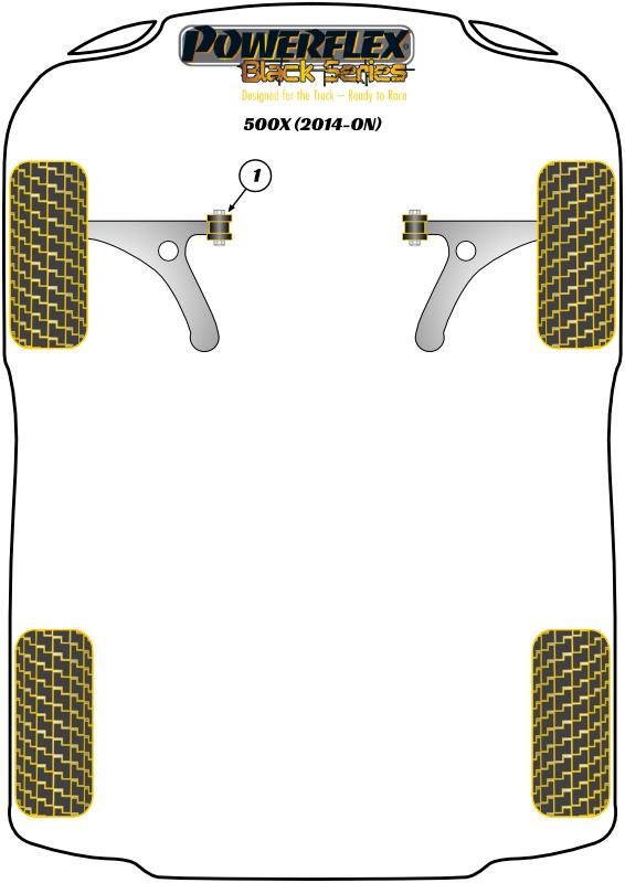 Voorste draagarm voorste bus 14 mm 500X, Bravo, Stilo, Renegade, Delta Gen 3, straat