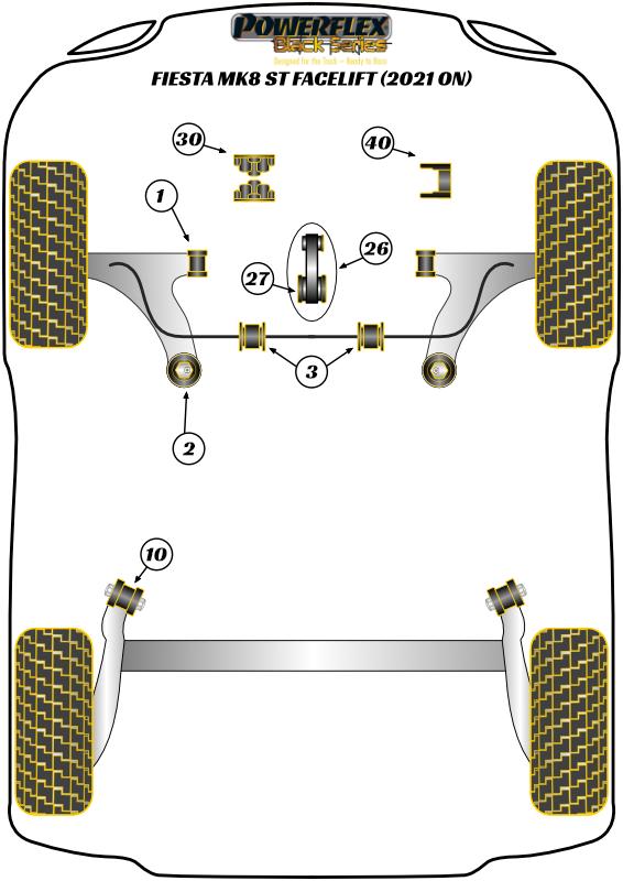 Lower Torque Mount Large Bush Insert Fiesta Models, Puma, road