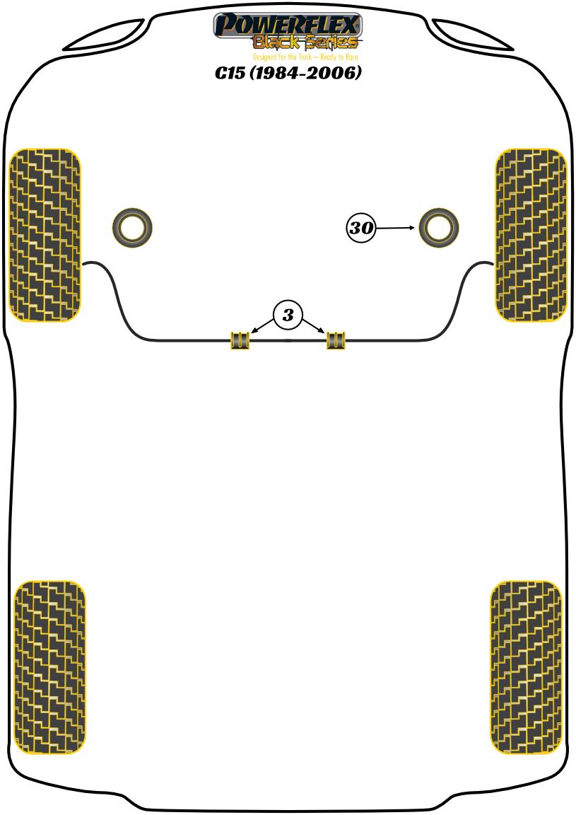 Anti Roll Bar Bush 23mm C15, 205 GTi, 309 inc GTI, heritage
