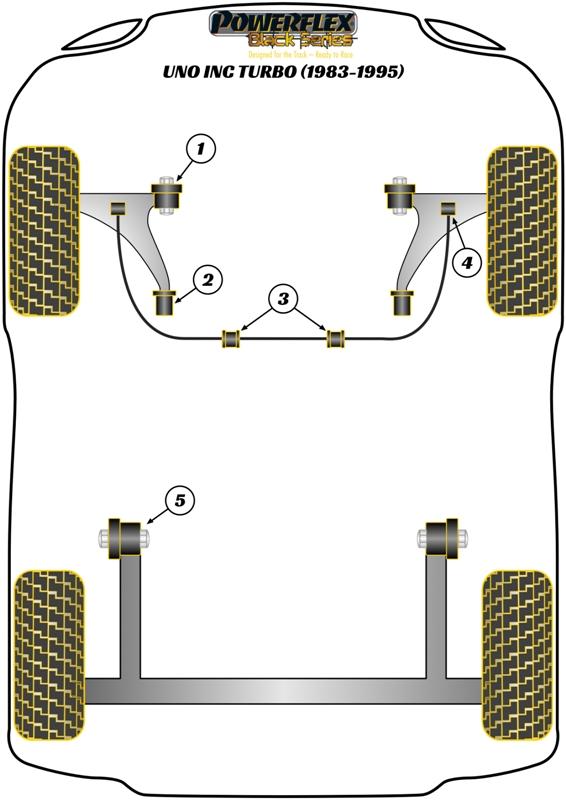 Voorste stabilisatorstang binnenbus 18 mm Uno inc Turbo, black