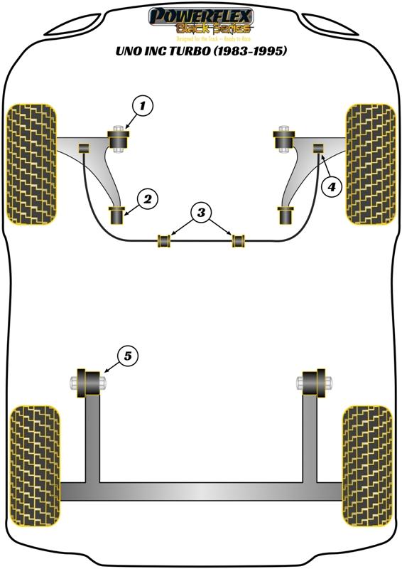 Front Anti Roll Bar Outer Bush Uno inc Turbo, black