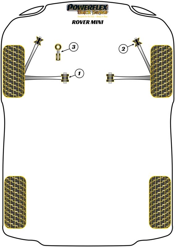 Rear Sub Frame Mounting Kit (upto 1976) Mini, road