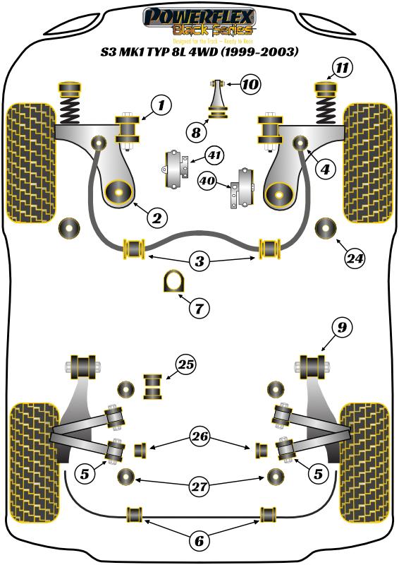 Inzetstuk bovenste motorsteun A3 / S3 / RS3, TT Models, Leon Models, Toledo Models, Octavia, Beetle Models, Bora Models, Golf, straat