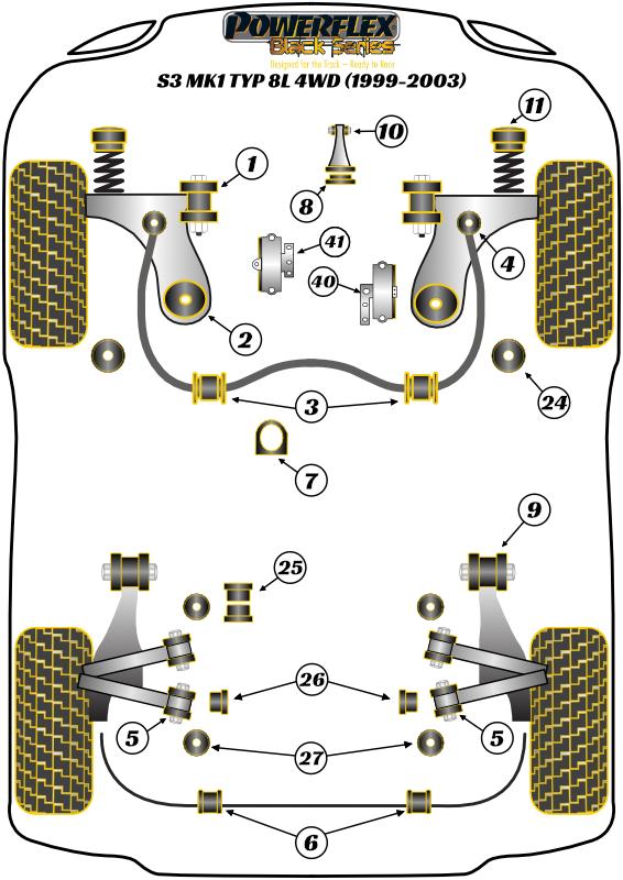 Upper Engine Mount Insert A3 / S3 / RS3, TT Models, Leon Models, Toledo, Octavia, Beetle Models, Bora Models, Golf, black