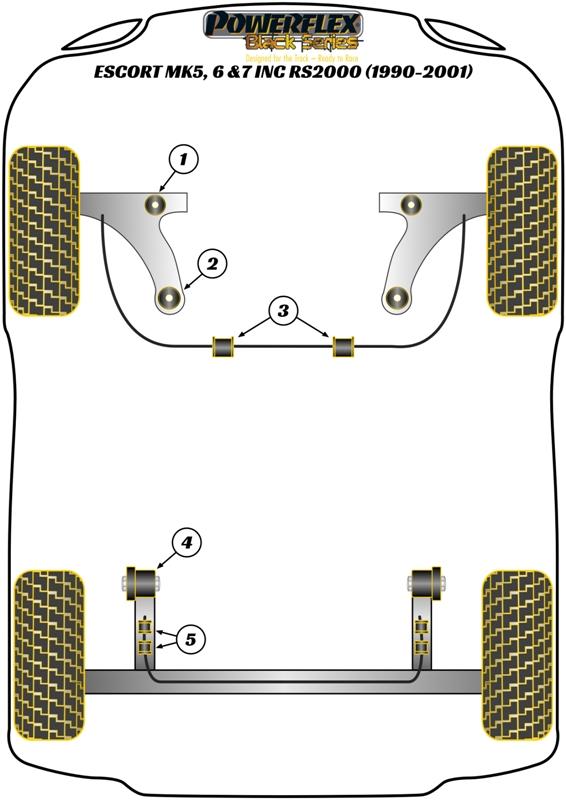 Rear Beam Mounting Bush Escort Models, road