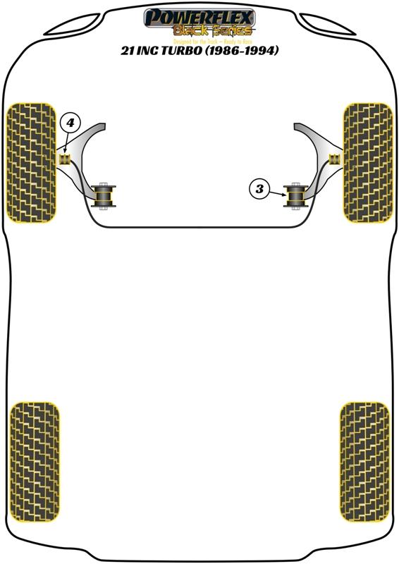 Front Lower Wishbone Rear Bush 21 inc Turbo, road