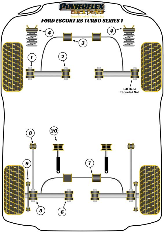 Achterste stabilisatorstangbus 12 mm Escort Models, Sierra Models, heritage