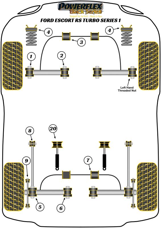 Montagebus stabilisatorstang achter 12 mm Escort Models, Sierra Models, heritage