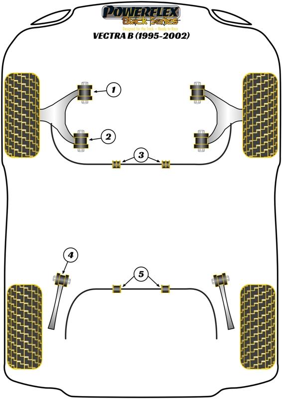 Montagebus stabilisatorstang voorzijde 19,5 mm Vectra B, black