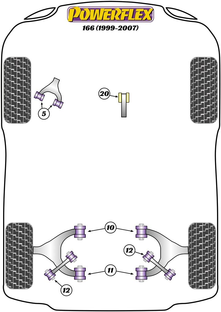 Rear Wishbone Front Bush 166, road