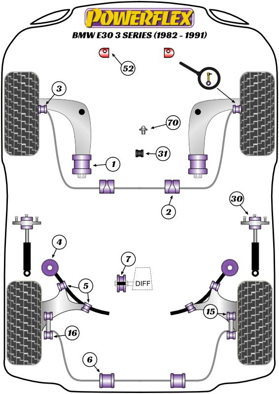 Offset Lower Radiator Mount Kit 3 Series, 5 Series, 7 Series, 8 Series, X Series, Z Series, E30, heritage