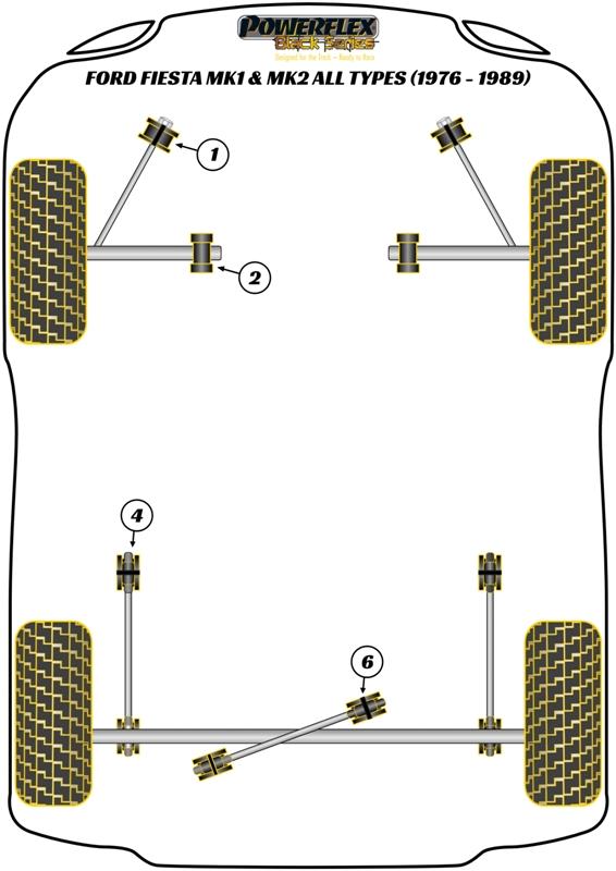 Montagebus stabilisatorstang achter 14 mm Fiesta Models, black