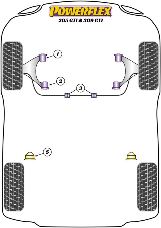 Anti Roll Bar Bush 21mm 205 GTi, 309 inc GTI, road