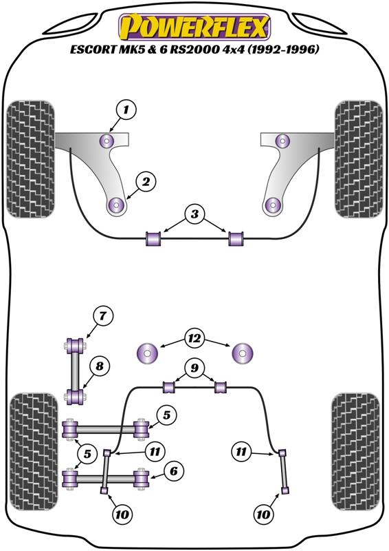 Rear Diff Mounting Bush Escort Models, black