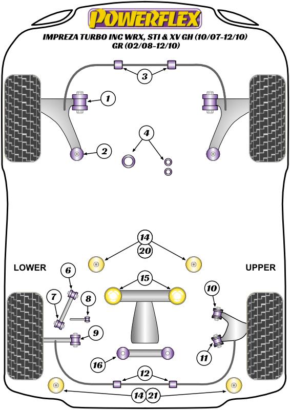 Rear Subframe Insert Impreza, road