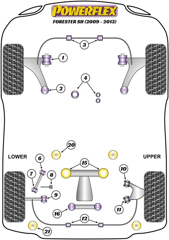 Rear Diff Rear Mounting Bush Forester, Impreza, road