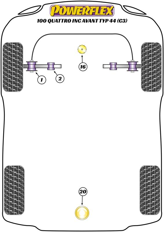 Rear Diff Rear Mounting Bush 100 / 200, V8 Type 4C, heritage