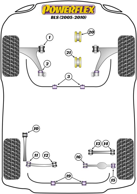 Achterste draagarm voorste bus BLS, Croma, 9-3, Signum (2003 - 2008), Vectra C (2002-2008), black
