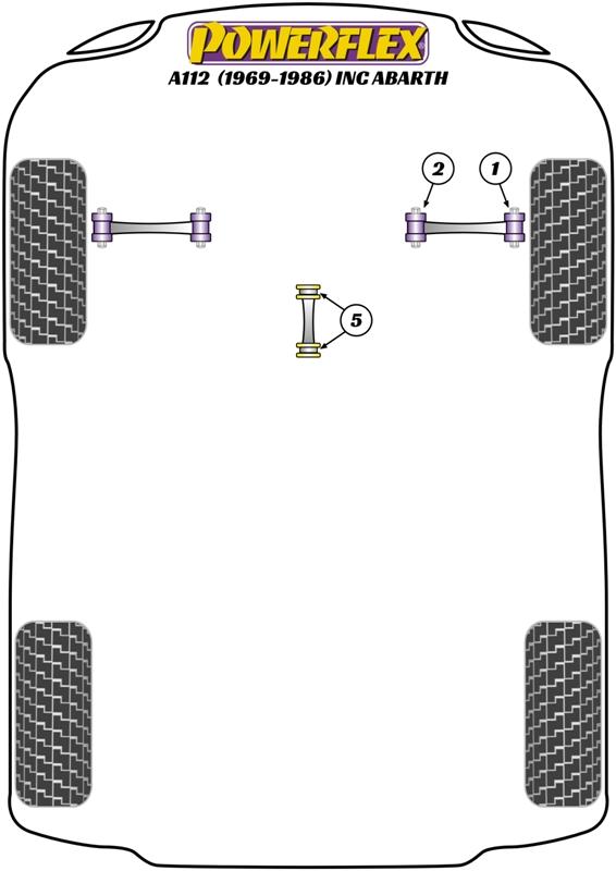 Motorstabilisatorbus A112 inc Abarth, black