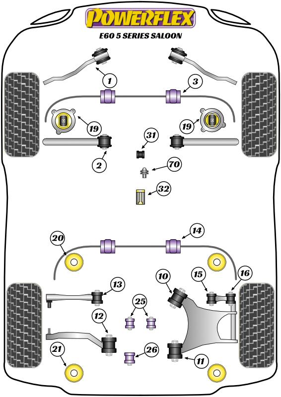 Rear Diff Front Mounting Bush 5 Series, 6 Series, road