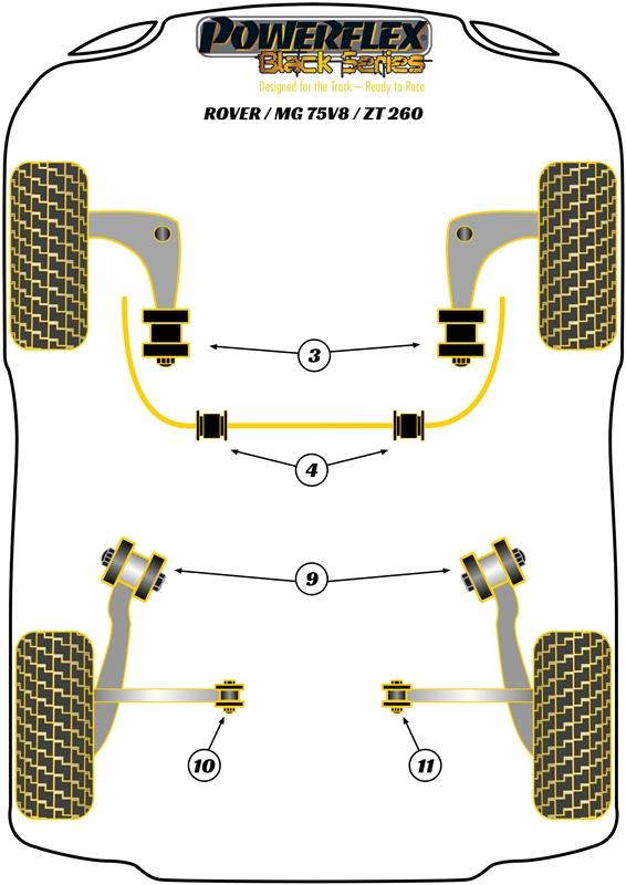 Rear Trailing Arm Front Bush ZT, 75, road