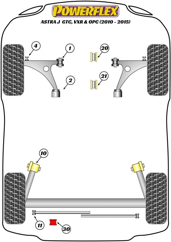 HiPer Strut Steering Knuckle Front Bush ASTRA MODELS, road