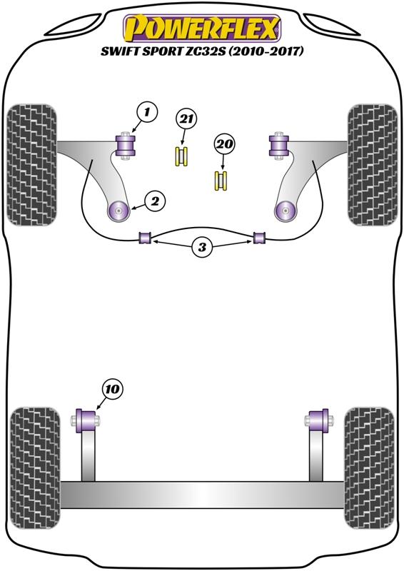 Front Arm, Front Bush Swift Sport MK3, road