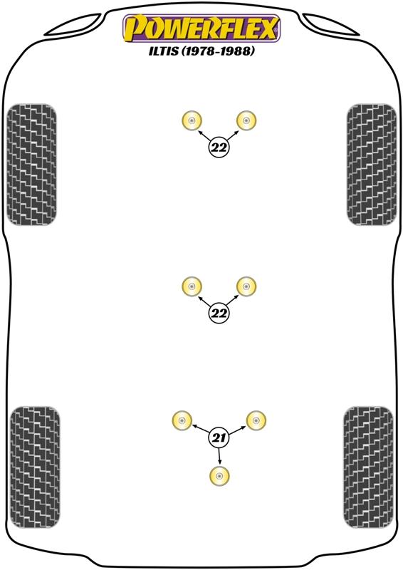 Gearbox Mounting Bush Kit of 2 Iltis, Transporter Models, road