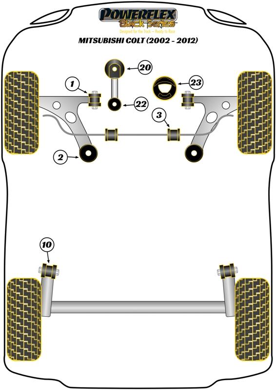 Lower Engine Mount Large Bush Colt, ForFour 454 (2004 - 2006), road